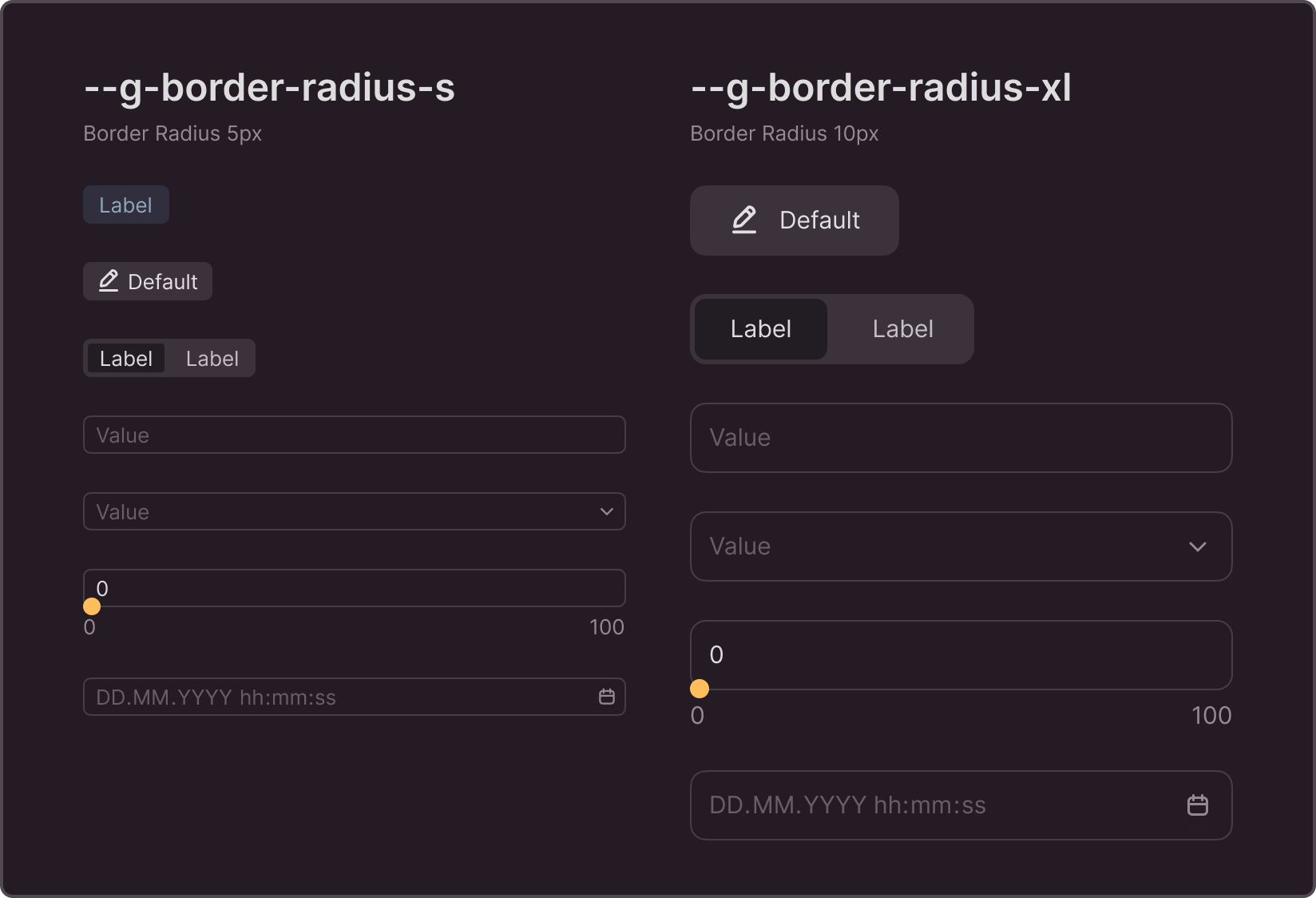 Corner radius